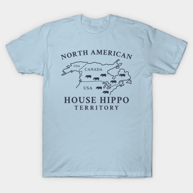 North American House Hippo T-Shirt by CoDDesigns